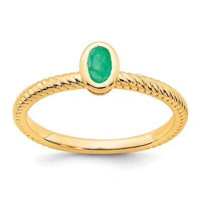 Oval Bezel Emerald Ring 14k Gold RM7232-EM-Y, MPN: RM7232-EM-Y, 191101824838