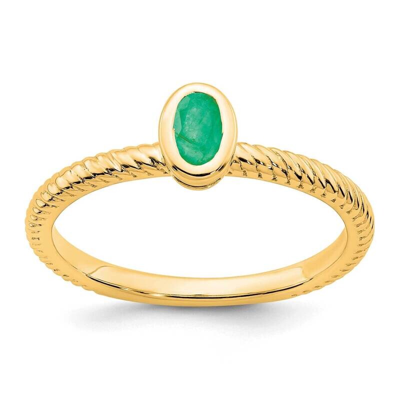 Oval Bezel Emerald Ring 14k Gold RM7232-EM-Y