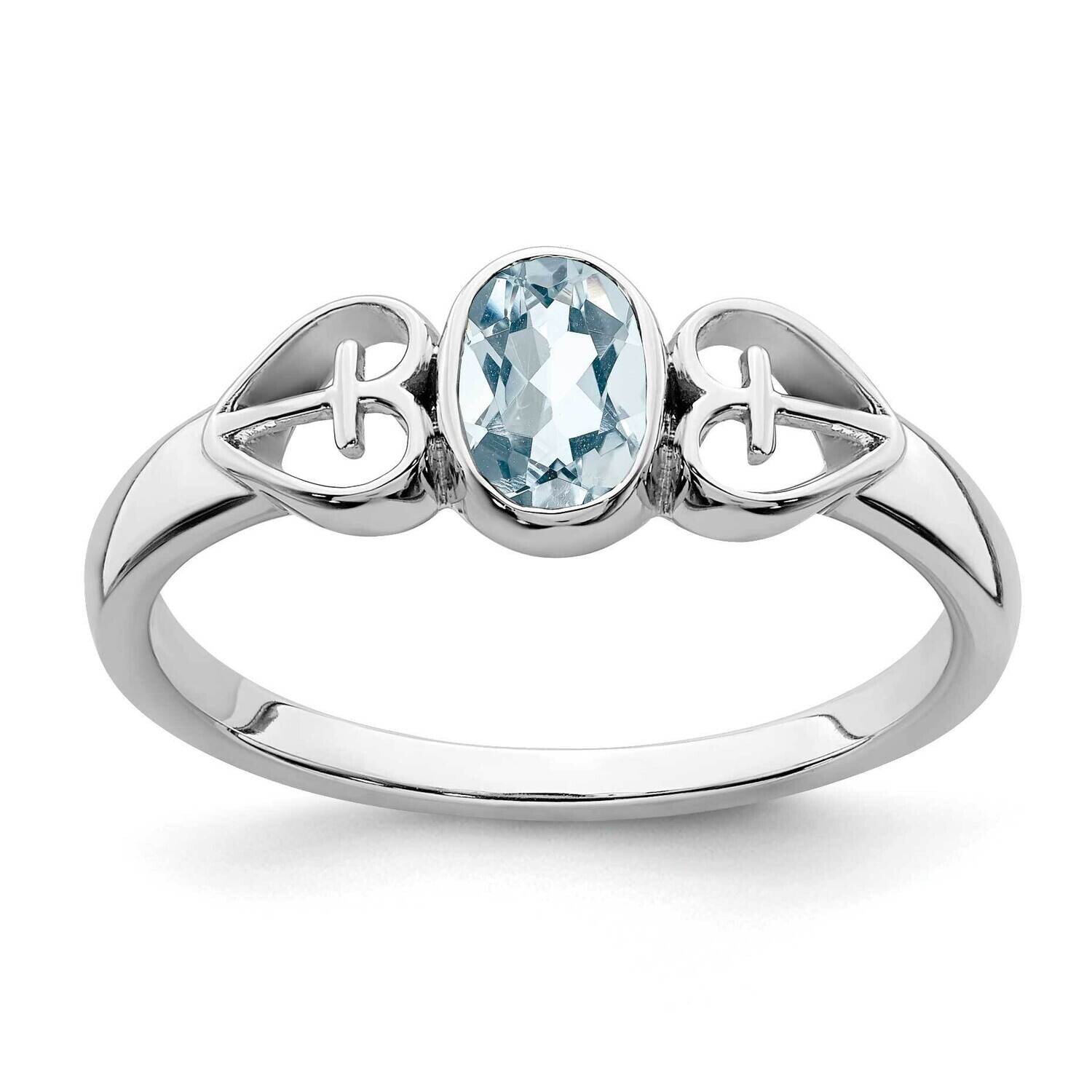 Aquamarine Ring Sterling Silver Rhodium-Plated RM7412-AQ-SS, MPN: RM7412-AQ-SS,