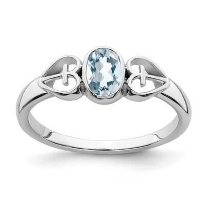 Aquamarine Ring Sterling Silver Rhodium-Plated RM7412-AQ-SS, MPN: RM7412-AQ-SS,