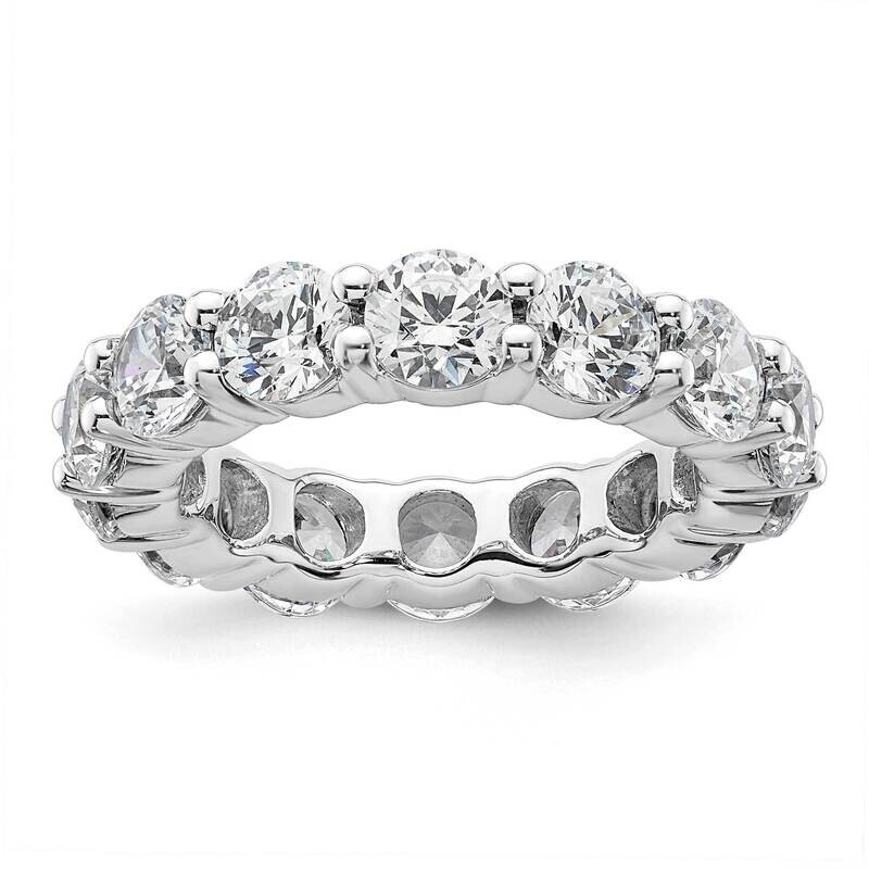 Polished Shared Prong 4 Carat Diamond Complete Eternity Band 14k White Gold ET0001-400-4W4