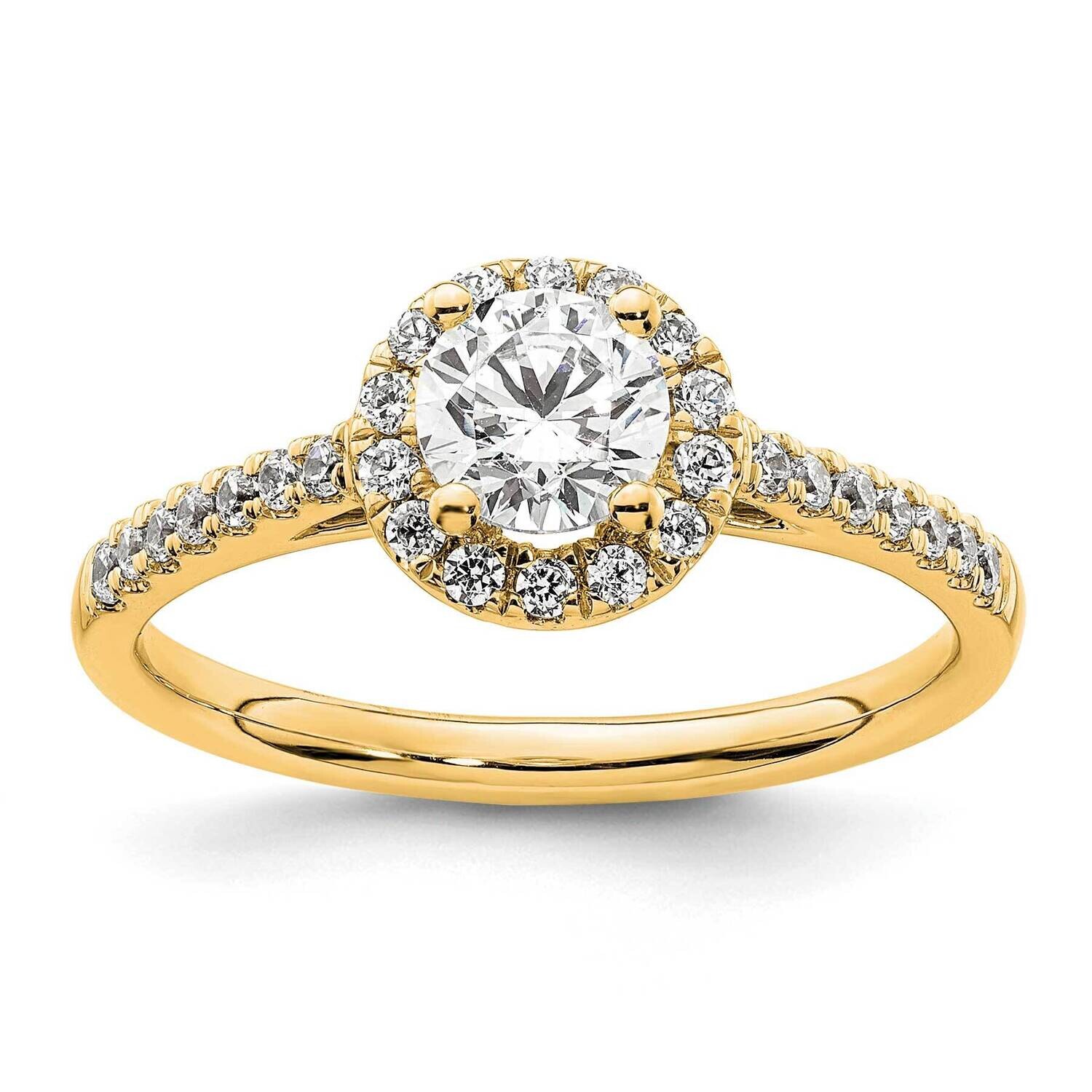 Round Halo Engagement Diamond Si1/Si2 G H I Complete Ring 14k Gold RM2042E-050-YAA, MPN: RM2042E-05…
