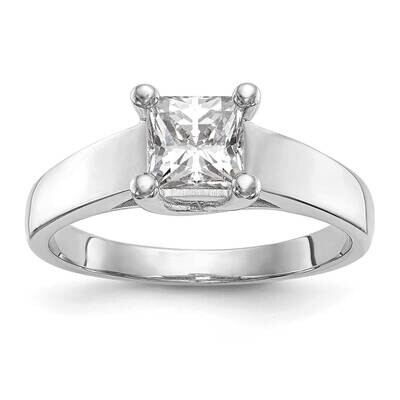 1 Carat 5.70mm 4-Prong Square Princess Solitaire Engagement Ring Mounting 14k White Gold RM1960E-10…