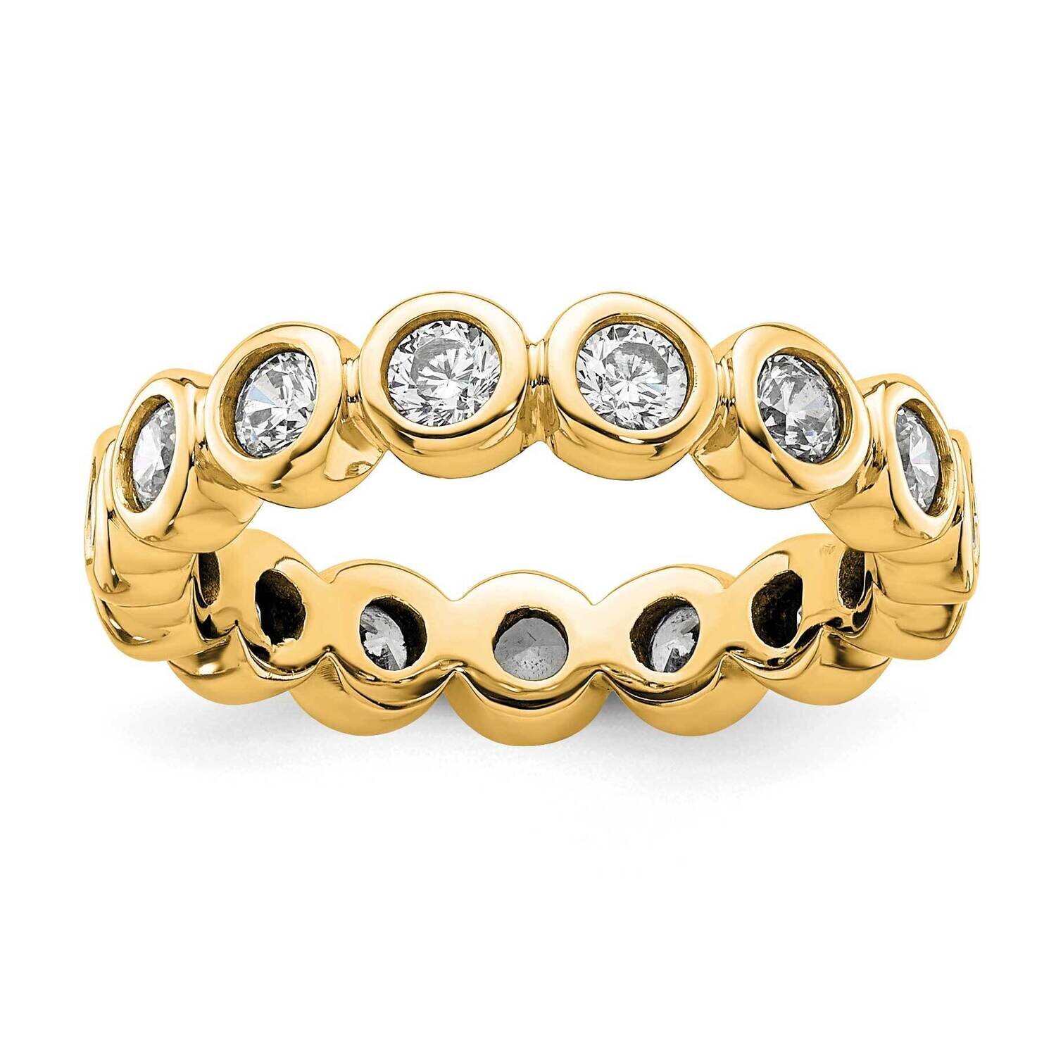 Bezel-Set 1 Carat Diamond Complete Eternity Band 14k Polished Gold ET0011-100-5Y4, MPN: ET0011-100-…