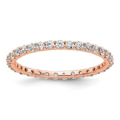 Polished Shared Prong 1Ct Diamond Eternity Band 14k Rose Gold ET0001-100-9R4, MPN: ET0001-100-9R4,