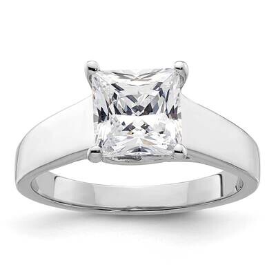 1.5 Carat 6.40mm 4-Prong Square Princess Solitaire Engagement Ring Mounting 14k White Gold RM1960E-…