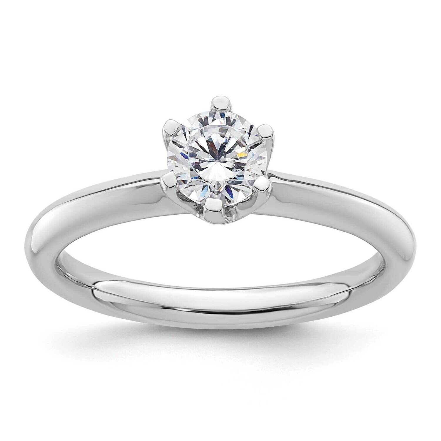 1/2 Carat 5.20 mm 6-Prong Round Solitaire Engagement Ring Mounting 14k White Gold RM1935E-050-CWAA