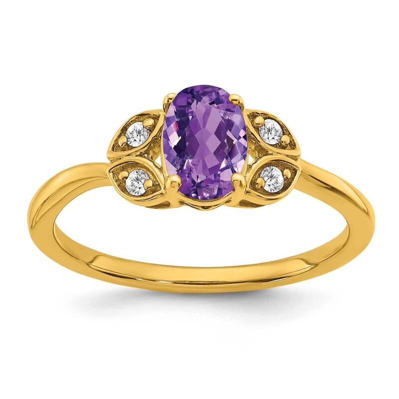 Amethyst Diamond Ring 14k Gold RM5760-AM-006-YA