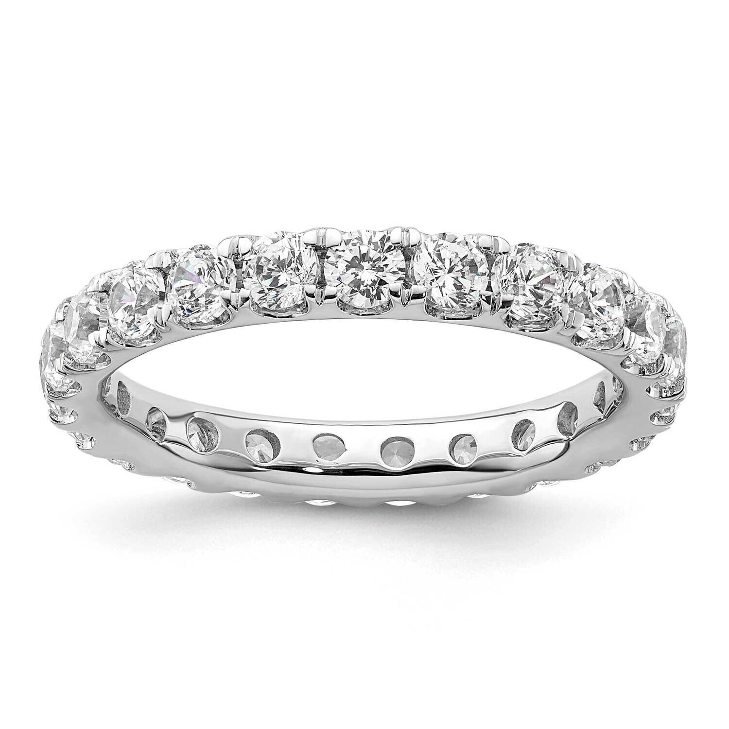 Polished U-Shared Prong 2 Carat Diamond Complete Eternity Band 14k White Gold ET0005-200-8W4, MPN: …