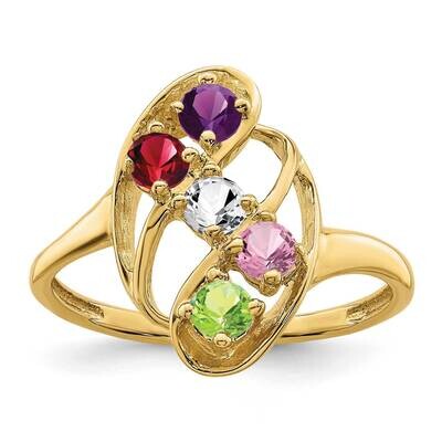 5-Stone Mothers Ring Mounting 14k Polished Gold XMR3_5, MPN: XMR3_5, 883957448480