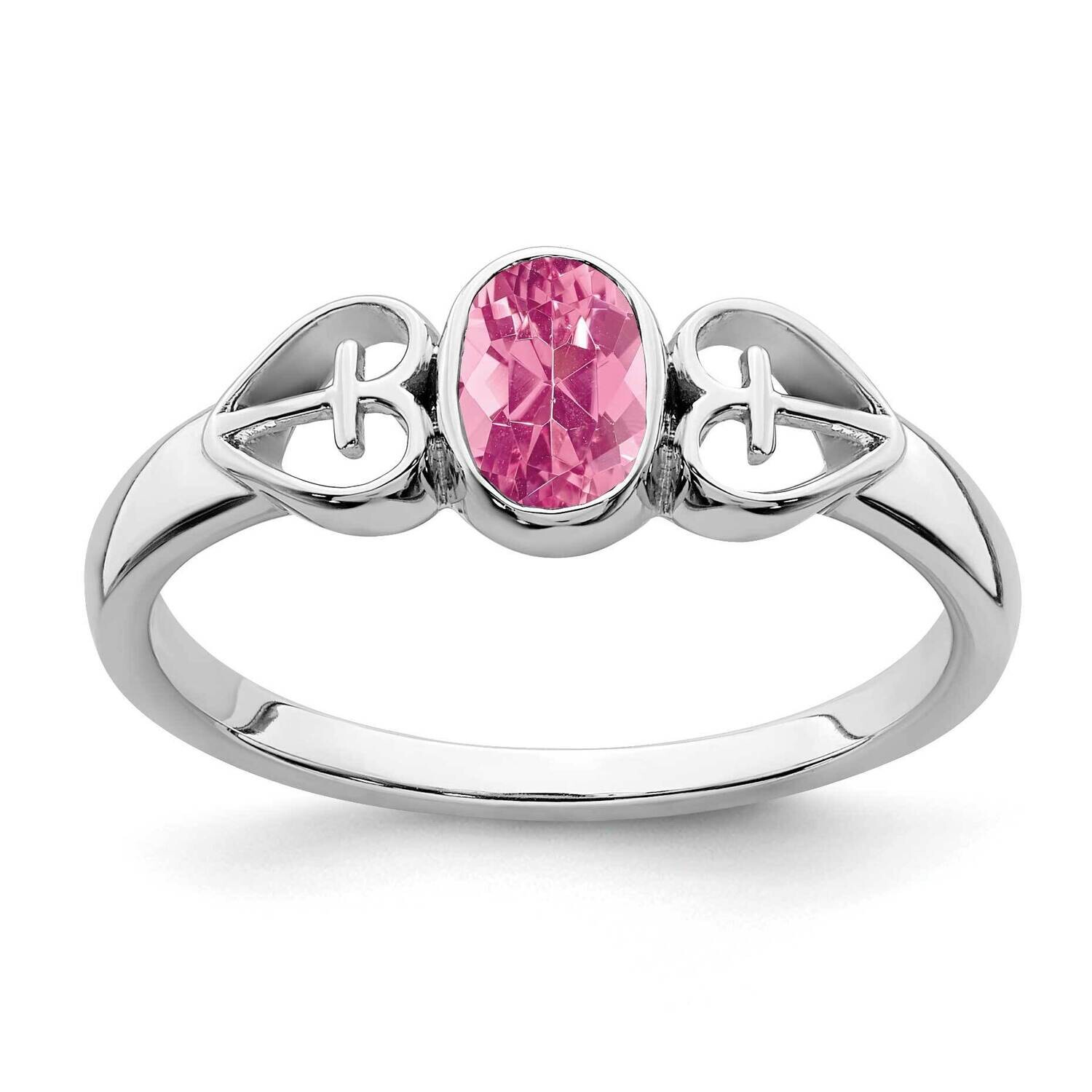 Pink Tourmaline Ring Sterling Silver Rhodium-Plated RM7412-PT-SS, MPN: RM7412-PT-SS,
