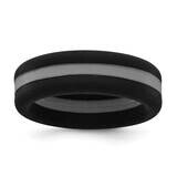 Silicone Black Grey Line Center 7.5mm Flat BSize 11 SL104-BK_GY, MPN: SL104-BK_GY,