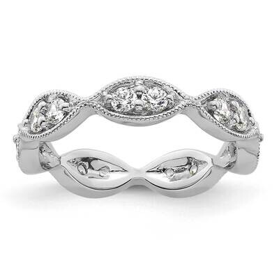 Polished Vintage Pave 1/2 Carat Diamond Complete Eternity Band 14k White Gold ET0013-050-4W4, MPN: …