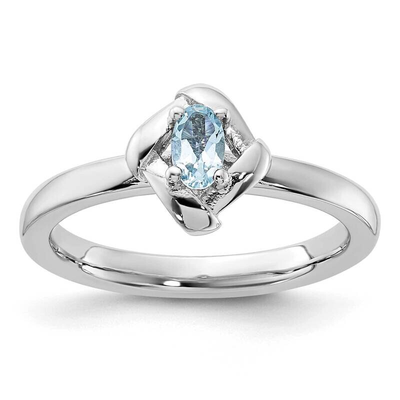 Stackable Expressions Aquamarine Ring Sterling Silver QSK1287