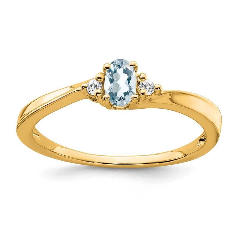 Aquamarine Diamond Ring 14k Gold RM7405-AQ-004-YA