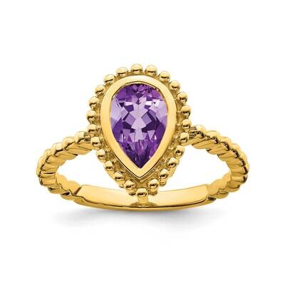 Pear Amethyst Ring 14k Gold RM7203-AM-Y, MPN: RM7203-AM-Y, 191101823879