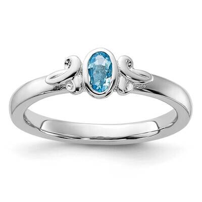 Stackable Expressions Blue Topaz Ring Sterling Silver QSK1296, MPN: QSK1296,