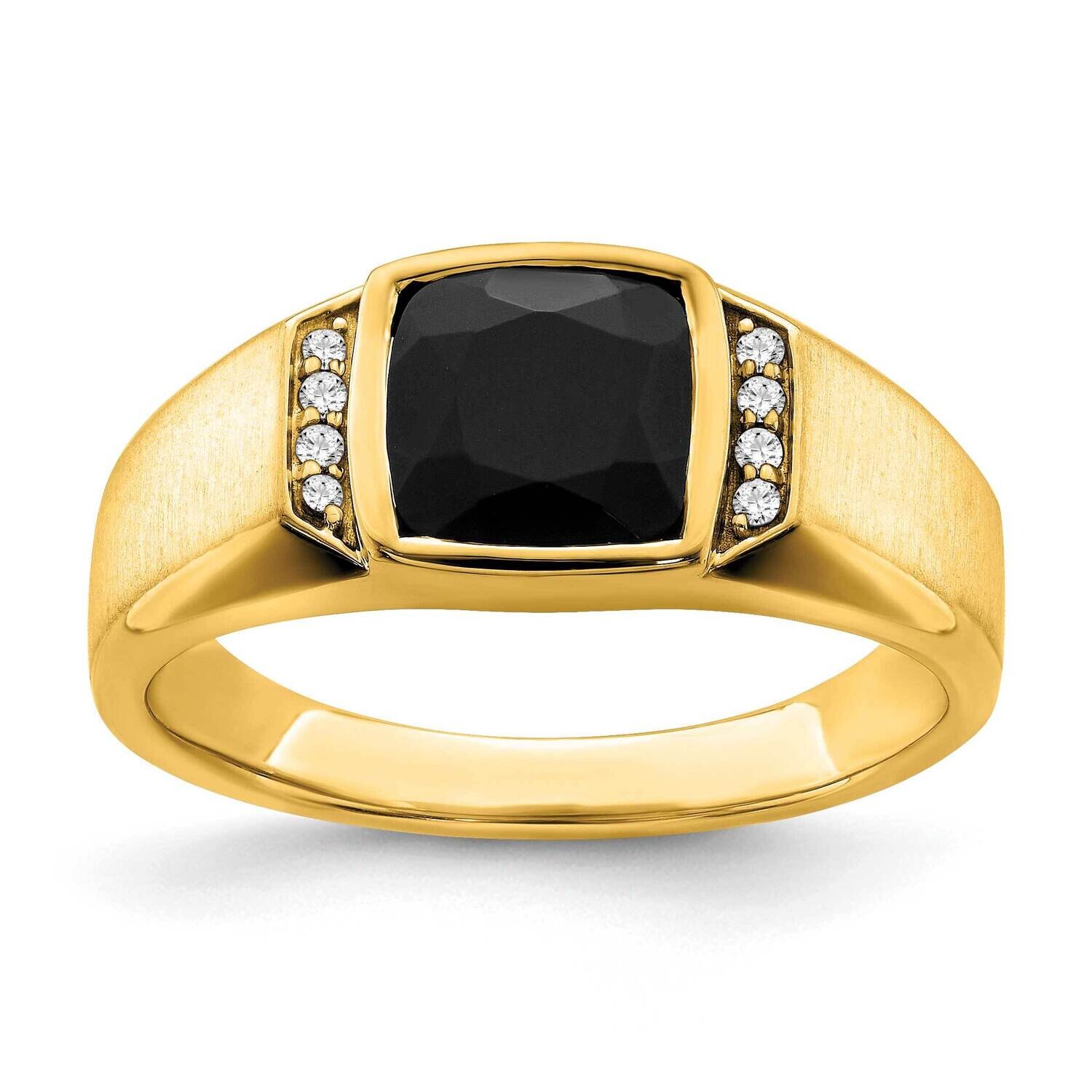 Onyx Diamond Mens Ring 14k Gold RM7313-OX-006-YA
