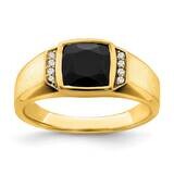 Onyx Diamond Mens Ring 14k Gold RM7313-OX-006-YA, MPN: RM7313-OX-006-YA, 196904130124