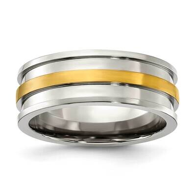 Chisel Polished Yellow Ip-Plated Center 8.00mm Band Titanium TB501 by Chisel, MPN: TB501, 883957757…