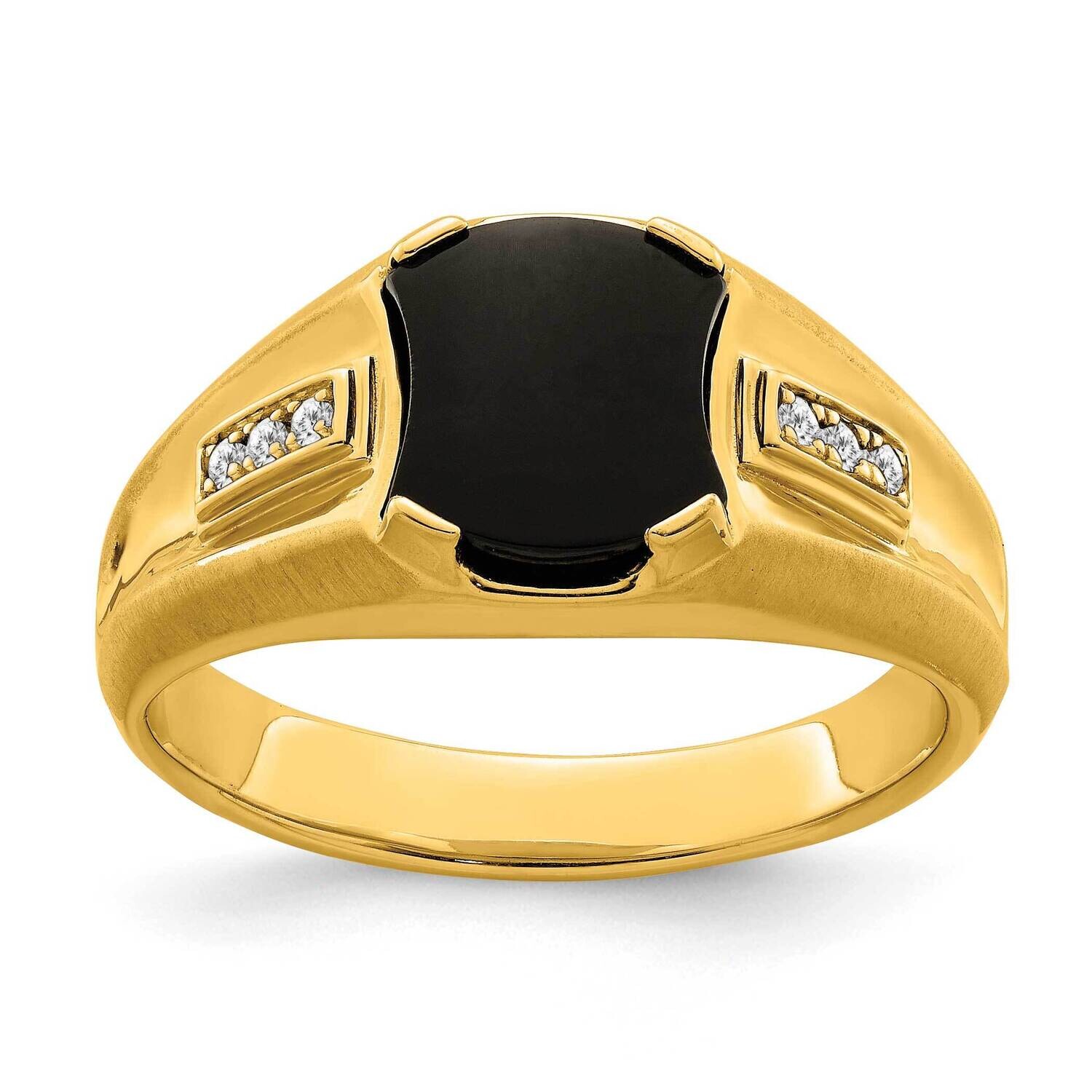 Onyx Diamond Mens Ring 14k Gold RM7327-OX-006-YA, MPN: RM7327-OX-006-YA, 196904130056