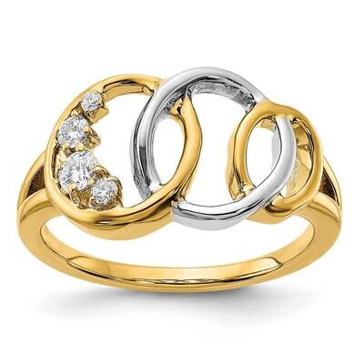 Polished Diamond Triple Circle Ring 14k Gold With Rhodium RM6870-016-YWA, MPN: RM6870-016-YWA,