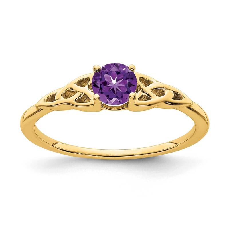 Amethyst Celtic Knot Ring 14k White Gold RM7396-AM-W