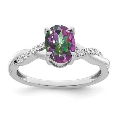 Oval Mystic Fire Topaz Diamond Ring 14k White Gold RM4235-FT-007-WA, MPN: RM4235-FT-007-WA, 8867745…