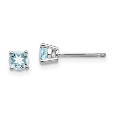 Aquamarine Post Earrings 14k White Gold XE71WAQ-B, MPN: XE71WAQ-B, 883957097077