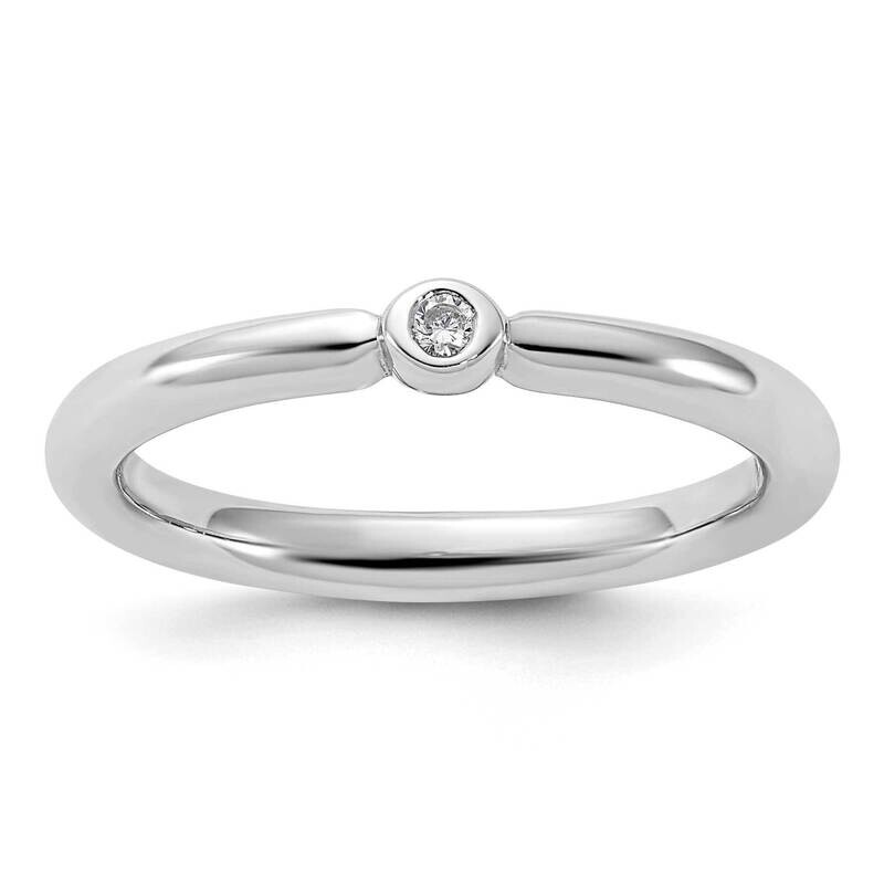 Stackable Expressions Rhodium-Plated CZ Ring Sterling Silver QSK2185