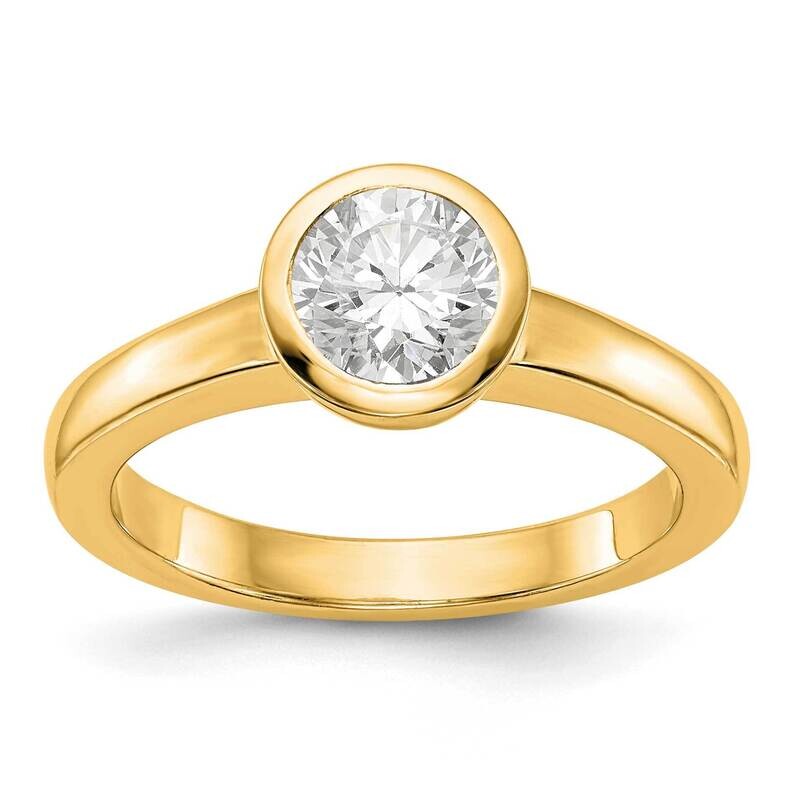 Yellow Round Bezel Solitaire Engagement Ring Mounting 14k Gold RM1952E-100-Y