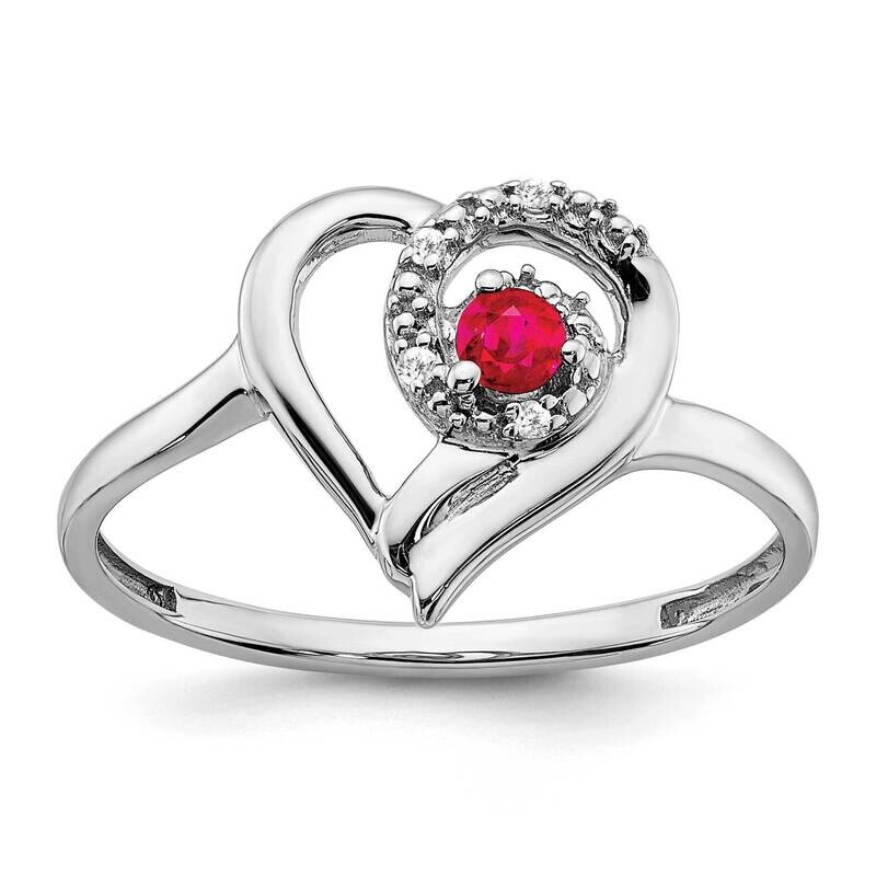 Ruby Diamond Heart Ring 14k White Gold RM7173-RU-002-WA