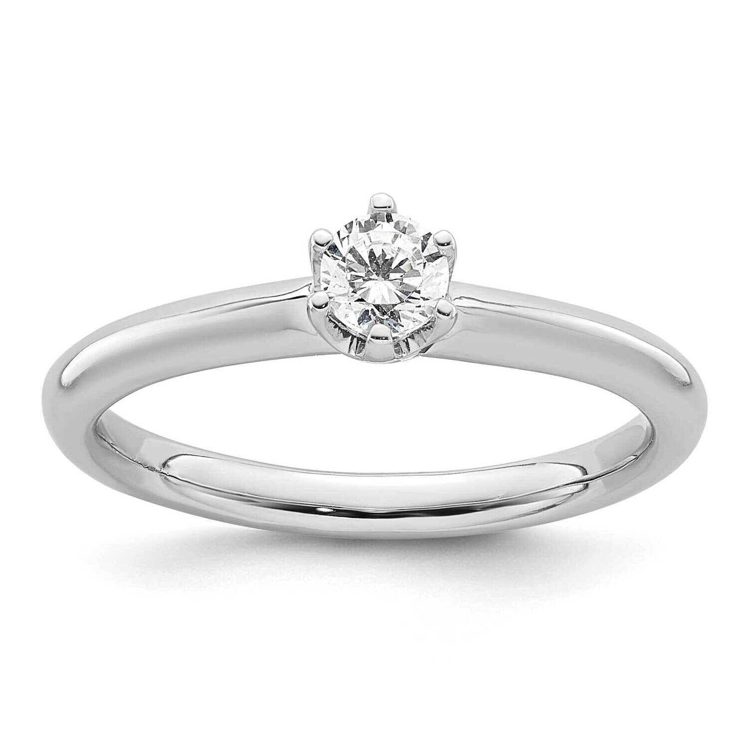 1/4 Carat 4.10 mm 6-Prong Round Solitaire Engagement Ring Mounting 14k White Gold RM1935E-025-CWAA