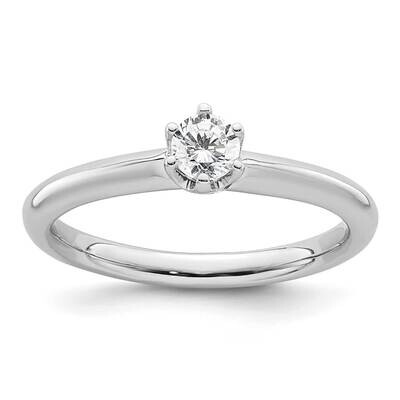 1/4 Carat 4.10 mm 6-Prong Round Solitaire Engagement Ring Mounting 14k White Gold RM1935E-025-CWAA,…