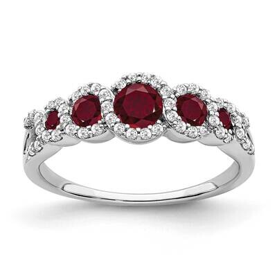 Created Ruby Diamond Ring 14k White Gold RM7115-RU-025-WA, MPN: RM7115-RU-025-WA, 191101816017