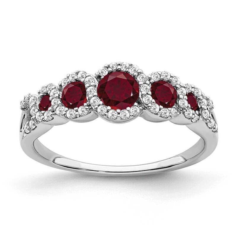 Created Ruby Diamond Ring 14k White Gold RM7115-RU-025-WA