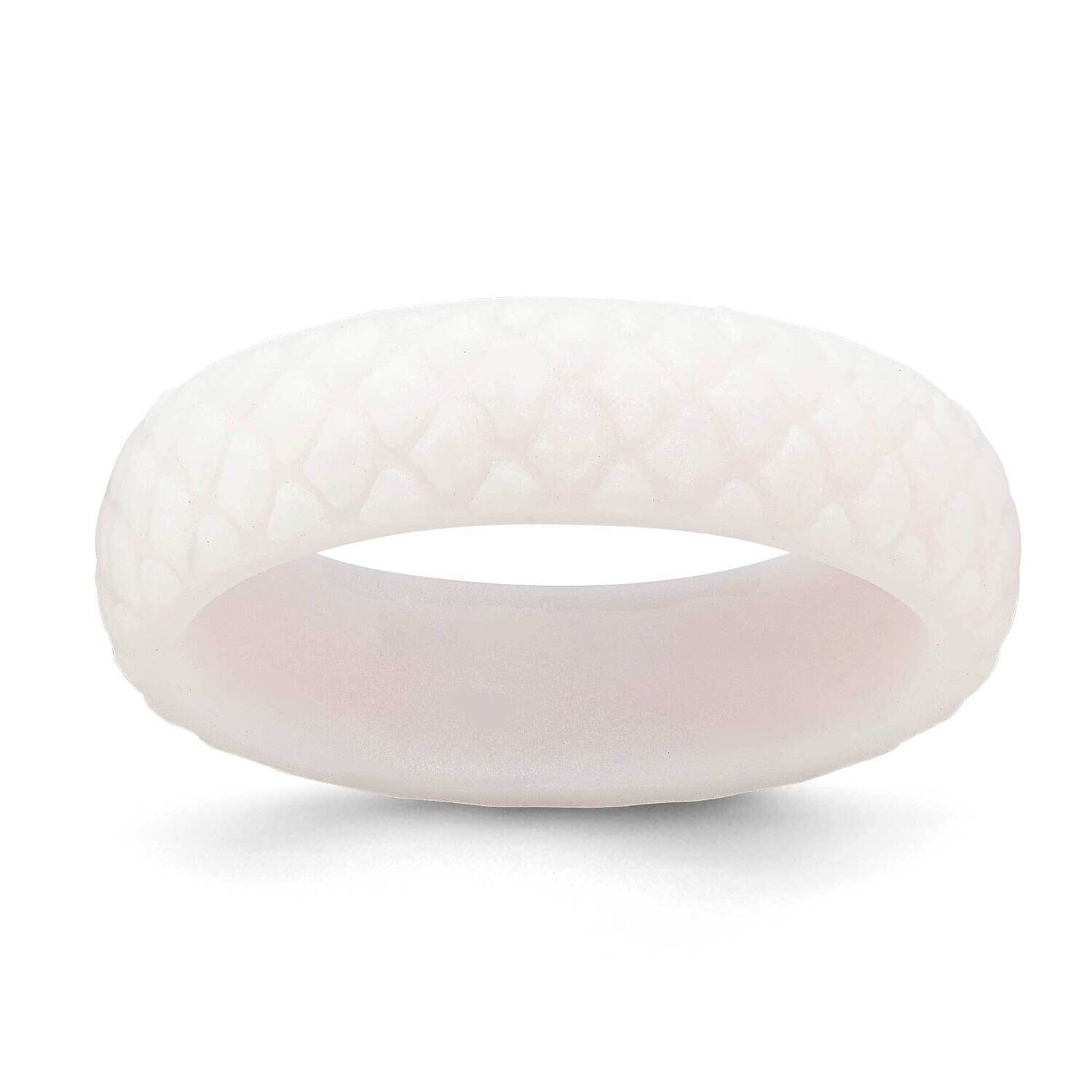 Silicone White Mermaid Pattern 5.7mm Domed BSize 7 SL105-WT