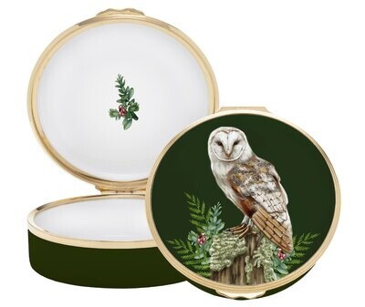 Halcyon Days Woodland Wildlife Owl Enamel Box ENWWO0951G, MPN: ENWWO0951G, 5056327813255