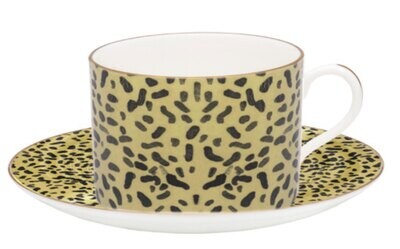 Halcyon Days TR Leopard Teacup &amp; Saucer BCTRA01TSG, MPN: BCTRA01TSG, 5056327812166