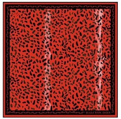Halcyon Days TR Leopard Red 90 x 90 100% Silk Scarf SATRA06SS90, MPN: SATRA06SS90, 5056327813637