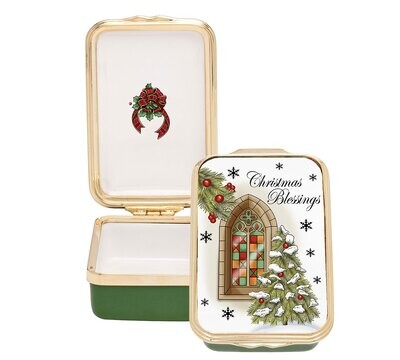 Halcyon Days Christmas Blessings Enamel Box ENCHB0923G, MPN: ENCHB0923G, 5056327813163