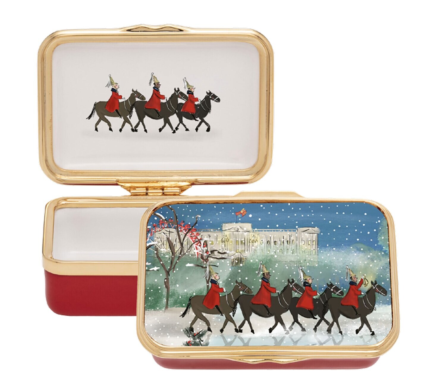 Halcyon Days TR Life Guards In The Snow Enamel Box ENTLS0623G