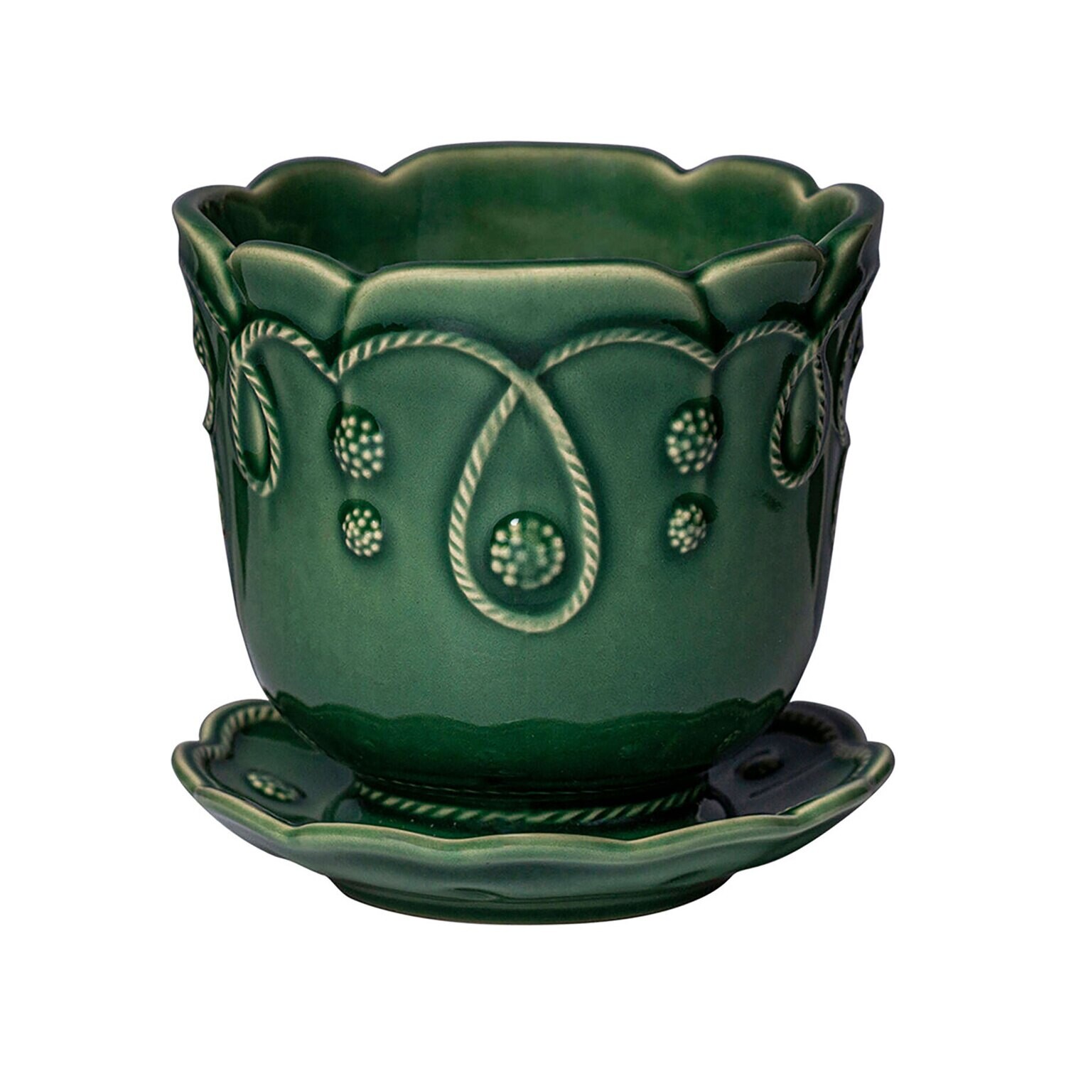 Juliska Veronica Beard Jardins du Monde 5 Inch Planter &amp; Saucer JM136/G, MPN: JM136/G, 810090266596