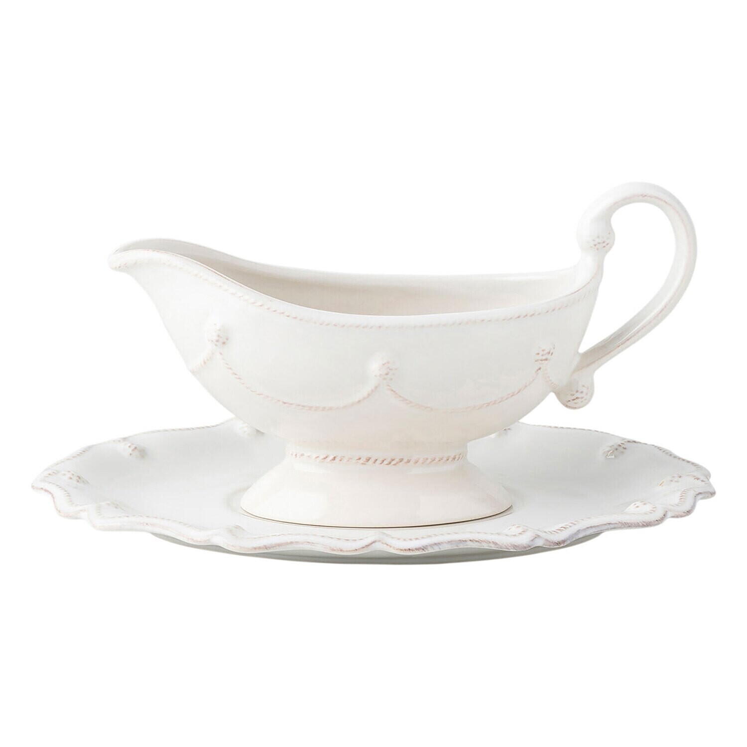 Juliska Berry &amp; Thread Whitewash Sauce Boat and Stand JA51SETX/W, MPN: JA51SETX/W, 810113171227