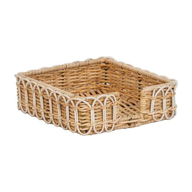 Juliska Provence Rattan Whitewash Luncheon Napkin Holder RT33/10