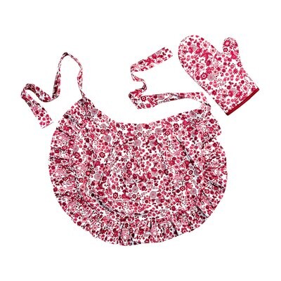 Juliska Field of Flowers Ruby 2 Piece Apron and Oven Mitt FF04SET/73, MPN: FF04SET/73, 810090265155