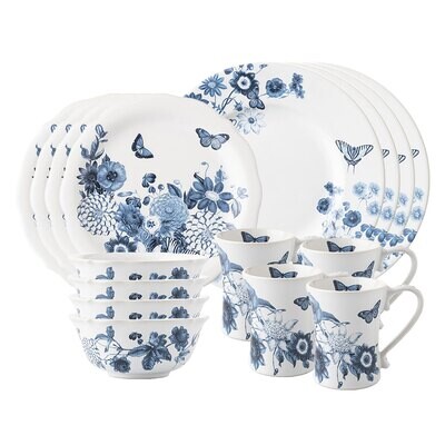 Juliska Field of Flowers Chambray 16 Piece Set FF101SETX/47, MPN: FF101SETX/47, 810034839985