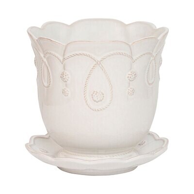 Juliska Jardins Du Monde Whitewash 7 Inch Planter &amp; Saucer JM137/10, MPN: JM137/10, 810090264776