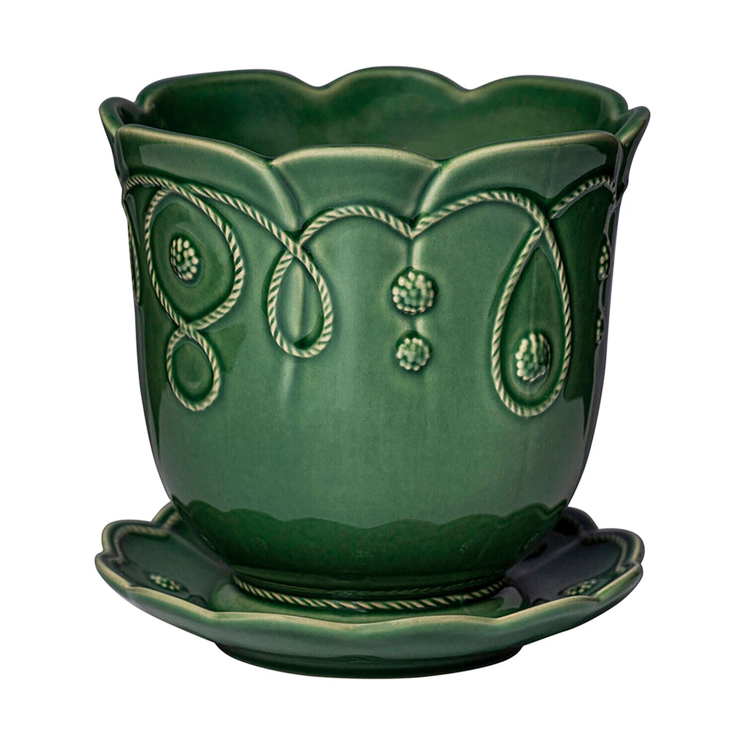 Juliska Veronica Beard Jardins du Monde 7 Inch Planter &amp; Saucer JM137/G, MPN: JM137/G, 810090266589