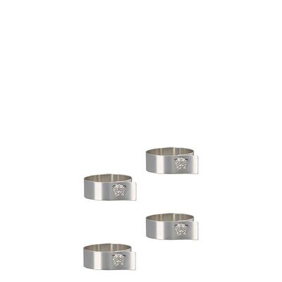 Versace Medusa Set of 4 Napkin Ring Silver 69201-321641-05010, MPN: 69201-321641-05010, 790955192379